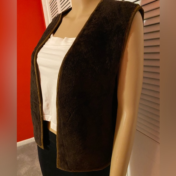 Ralph Lauren brown leather-lined vest. Size large. Made in Italy - Picture 4 of 16